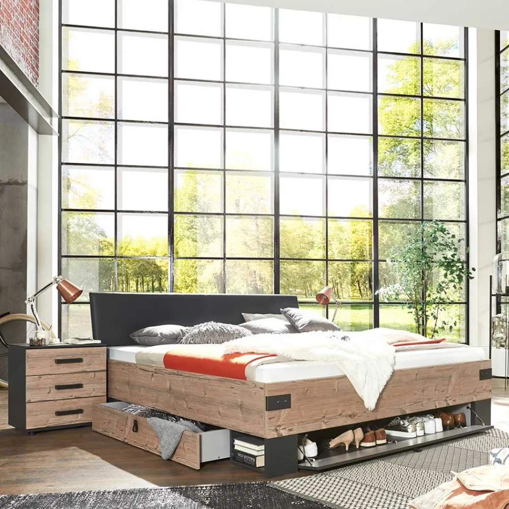 Wohnen Schlafzimmer Set im Industrial Stil - Ardila (vierteilig)