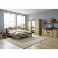 Wohnen Schlafzimmer Komplett*Schlafzimmer Set in Altholz Optik - Naiavio (sechsteilig)