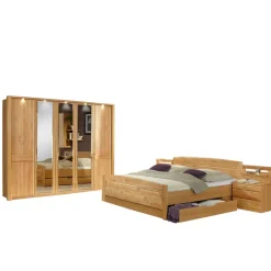 Wohnen Schlafzimmer Komplett*Schlafzimmer Tandrea aus Erle teilmassiv (vierteilig)