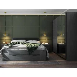 Wohnen Schlafzimmereinrichtung in Eiche Grau - Carika (vierteilig)