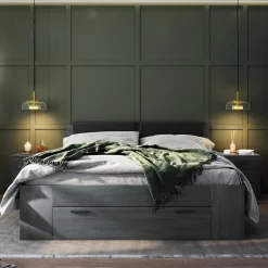 Wohnen Schlafzimmereinrichtung in Eiche Grau - Carika (vierteilig)