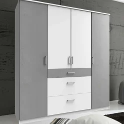 Wohnen Graue Möbel|Weiße Möbel*Schlafzimmerkleiderschrank im Modernen Wohnstil - Karimos