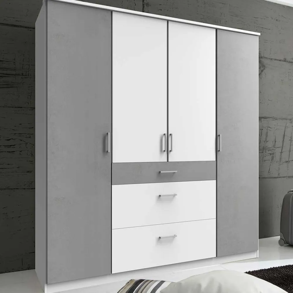 Wohnen Graue Möbel|Weiße Möbel*Schlafzimmerkleiderschrank im Modernen Wohnstil - Karimos