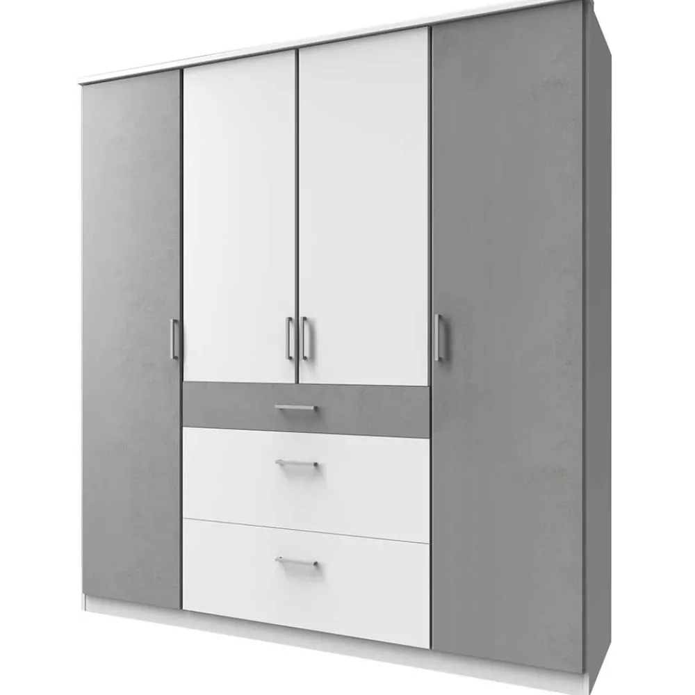 Wohnen Graue Möbel|Weiße Möbel*Schlafzimmerkleiderschrank im Modernen Wohnstil - Karimos
