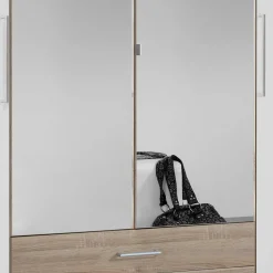 Wohnen Weiße Möbel|Glasmöbel*Schlafzimmer-Kleiderschrank in Weiß HG & Eiche sägerau - Grands