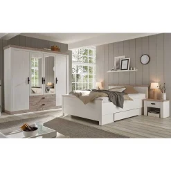 Wohnen Schlafzimmer Komplett*Schlafzimmermöbel mit Bett 140x200 - Nedita (vierteilig)