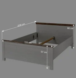 Wohnen Schlafzimmer Komplett*Schlafzimmermöbel mit Bett 140x200 - Nedita (vierteilig)