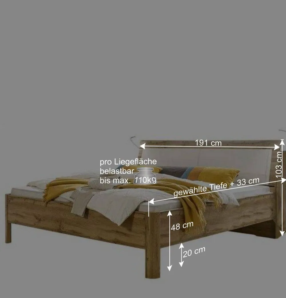 Wohnen Schlafzimmermöbel Neriman mit Stauraumbett (vierteilig)