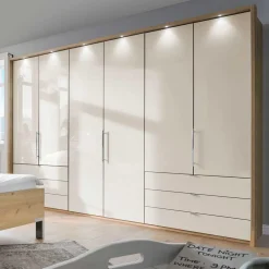 Wohnen Schlafzimmer Komplett*Schlafzimmermöbel Set in Beige - Lesegano (vierteilig)