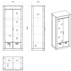 Wohnen Schlafzimmer Komplett*Schlafzimmermöbel Set mit 90x200 Bett - Tramos (vierteilig)