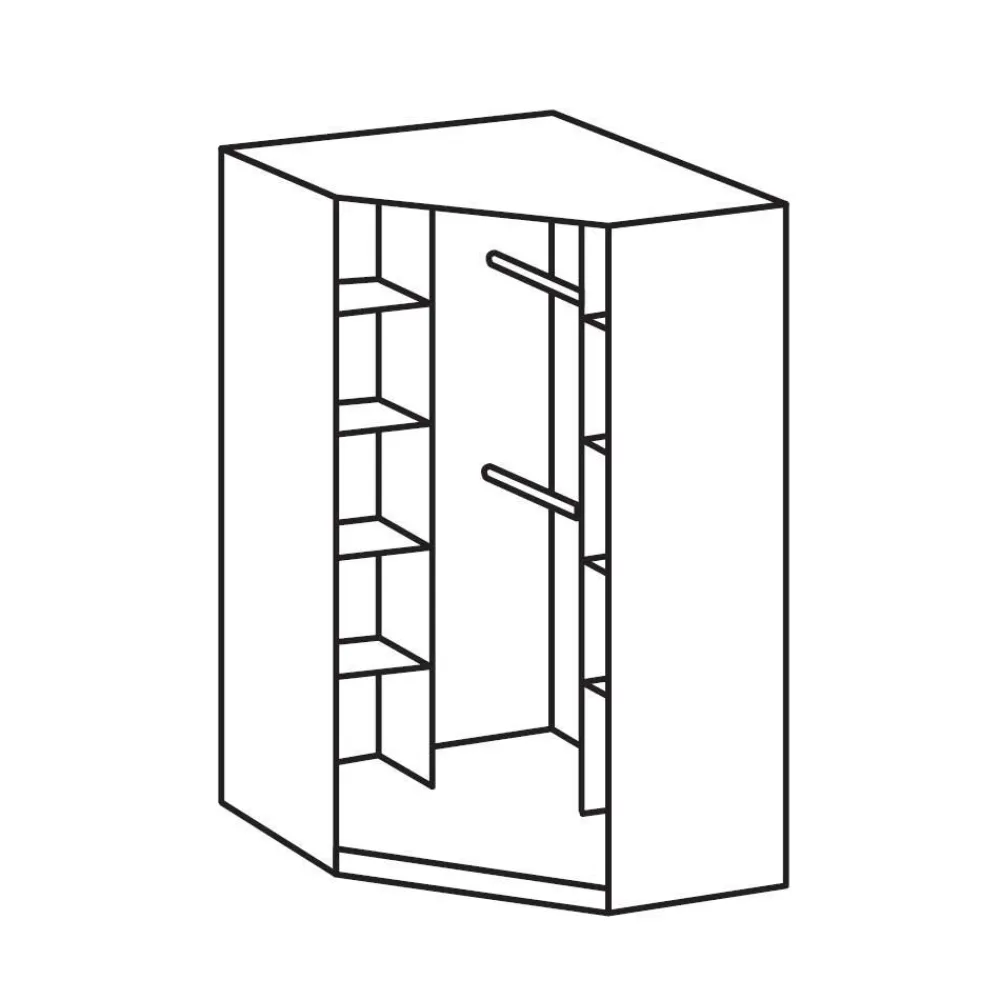 Wohnen Jugendzimmerschränke*Schlafzimmerschrank für die Ecke 2-türig - Fabricus