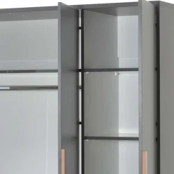 Wohnen Jugendzimmerschränke*Schlafzimmerschrank in Anthrazit mit Buche - Navlius