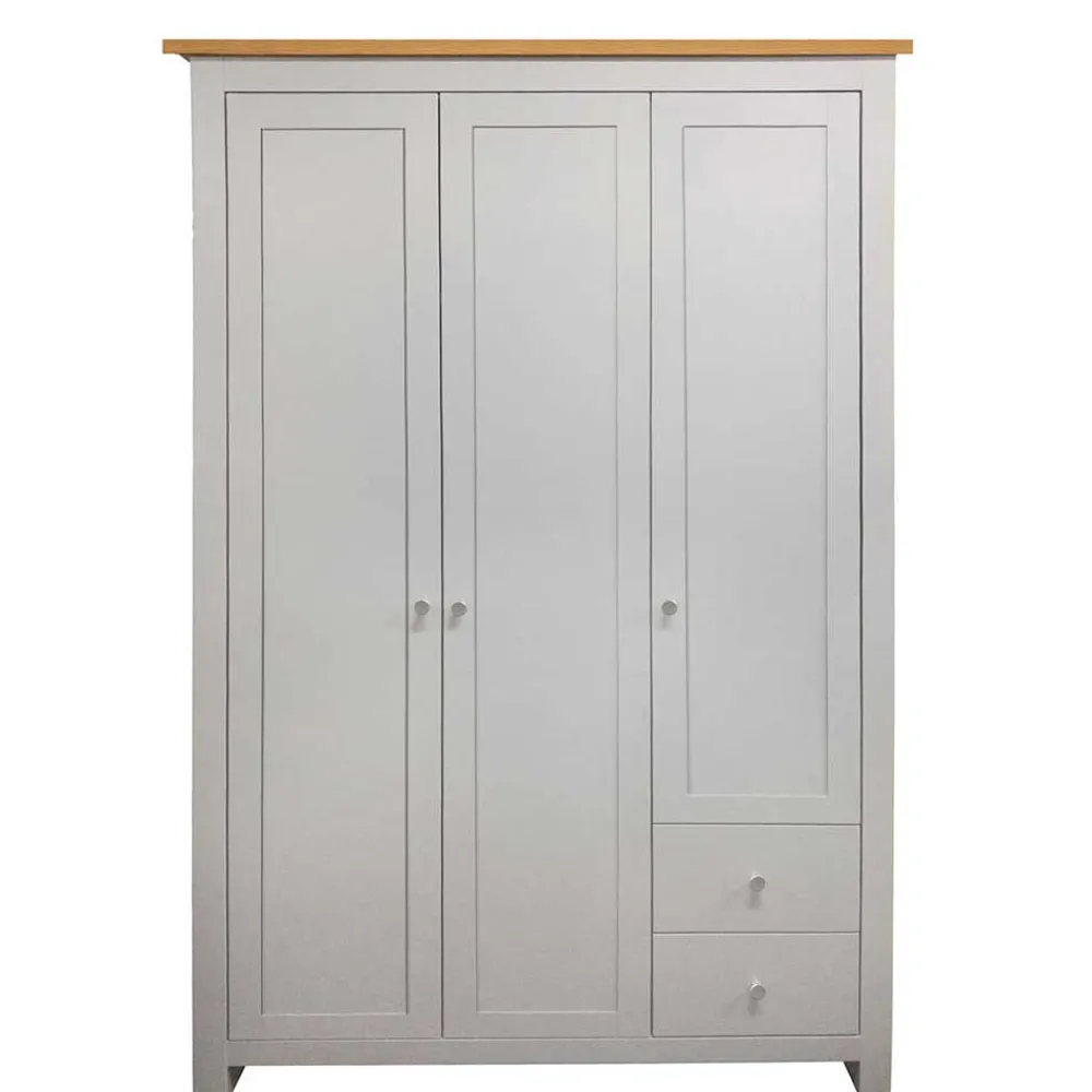 Wohnen Schlafzimmerschrank in Grau & Eichefarben - Poliesti