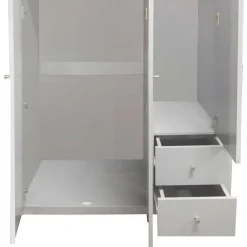 Wohnen Schlafzimmerschrank in Grau & Eichefarben - Poliesti