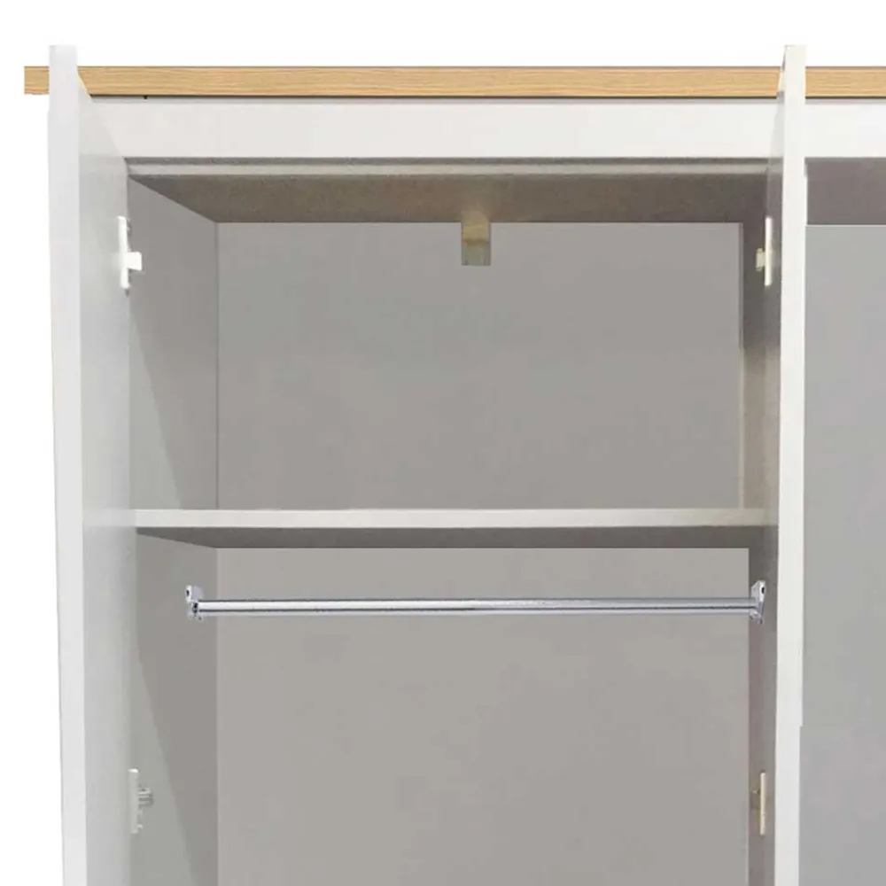 Wohnen Schlafzimmerschrank in Grau & Eichefarben - Poliesti