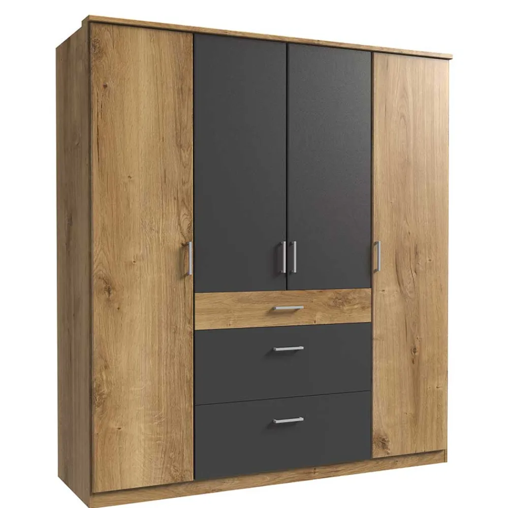 Wohnen Jugendzimmerschränke*Schlafzimmerschrank in Plankeneiche Dekor - Leviza