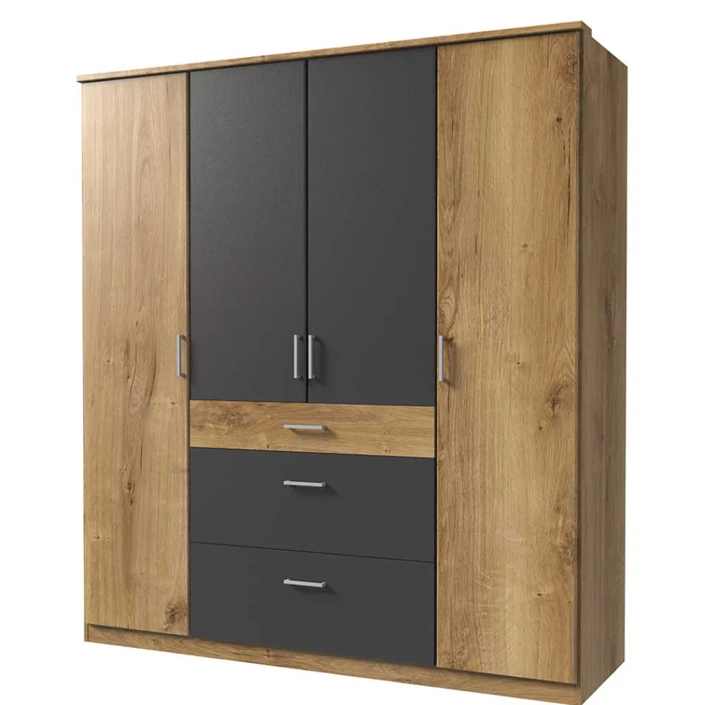 Wohnen Jugendzimmerschränke*Schlafzimmerschrank in Plankeneiche Dekor - Leviza