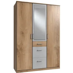 Wohnen Jugendzimmerschränke*Schlafzimmerschrank in Plankeneiche & Lichtgrau - Anca