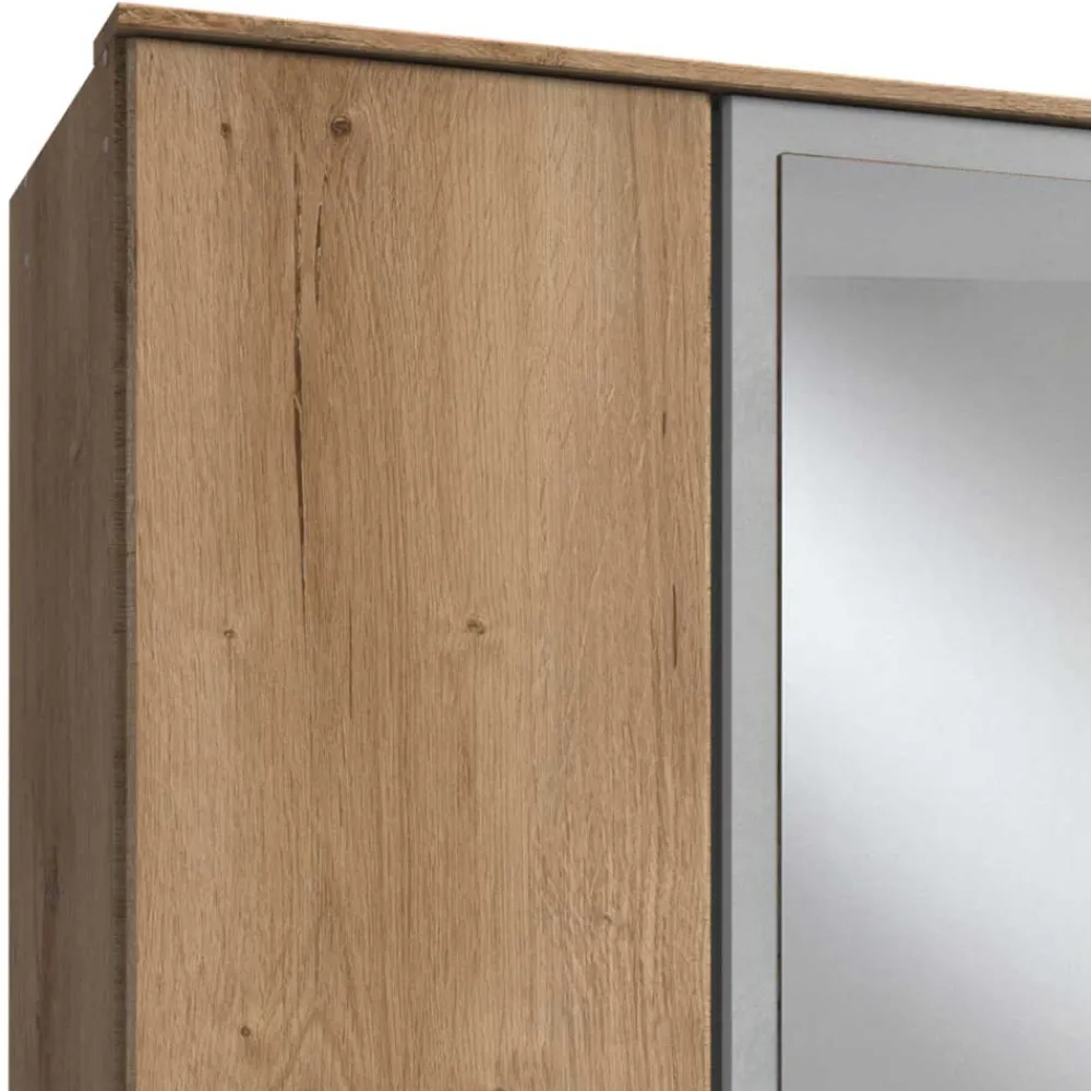 Wohnen Jugendzimmerschränke*Schlafzimmerschrank in Plankeneiche & Lichtgrau - Anca