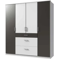 Wohnen Jugendzimmerschränke*Schlafzimmerschrank in Weiß und Dunkelgrau - Vanila