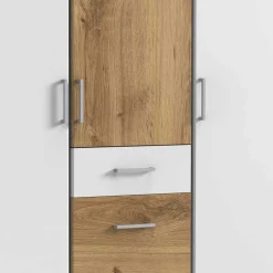 Wohnen Jugendzimmerschränke|Kleiderschränke*Schlafzimmerschrank in Weiß & Plankeneiche Dekor - Calassina I