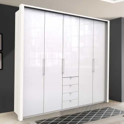 Wohnen Schlafzimmer-Schrank in Weiß Glasfront - Dolienca