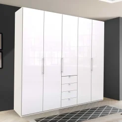 Wohnen Schlafzimmer-Schrank in Weiß Glasfront - Dolienca