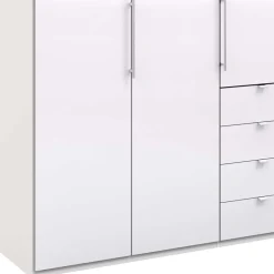 Wohnen Schlafzimmer-Schrank in Weiß Glasfront - Dolienca