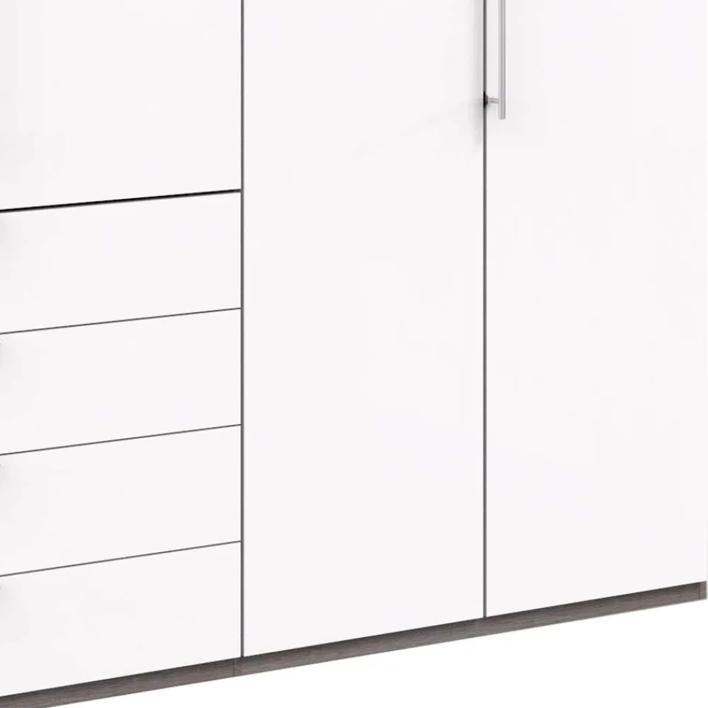 Wohnen Schlafzimmerschrank in Weiß & Eiche dunkel - Tivierto