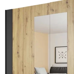 Wohnen Schlafzimmerschrank in Wildeiche NB & Schwarz - Potsdam