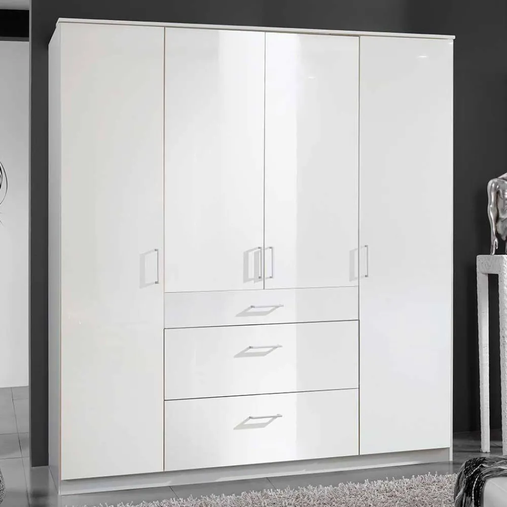 Wohnen Jugendzimmerschränke*Schlafzimmerschrank mit Hochglanzfront in Weiß - Venture