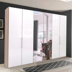 Wohnen Kleiderschränke|Kleiderschränke*Schlafzimmerschrank mit Spiegel Falttür mittig - Bosays V