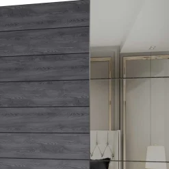 Wohnen Schlafzimmerschrank mit Schwebetüren in Eiche Grau - Carika