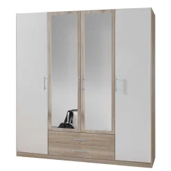 Wohnen Schlafzimmerschrank mit vier Türen & zwei Schubladen - Nicla