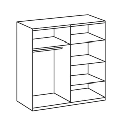 Wohnen Kleiderschränke|Kleiderschränke*Schlafzimmerschrank Rommino mit Spiegeltüren