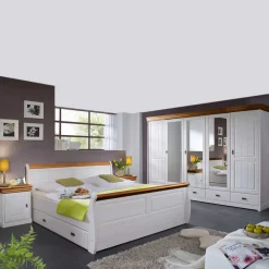 Wohnen Schlafzimmer Komplett*Schlafzimmerset Sicilianu im Landhausstil (vierteilig)