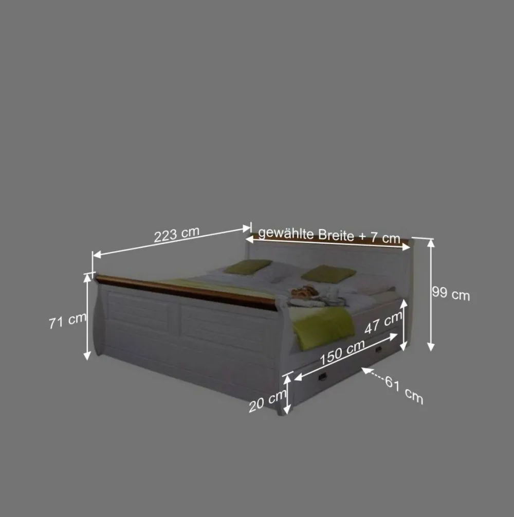 Wohnen Schlafzimmer Komplett*Schlafzimmerset Sicilianu im Landhausstil (vierteilig)