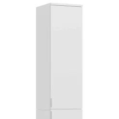 Wohnen Garderobenschränke*Schlanker Dielenschrank in Weiß Hochglanz - Ejulia