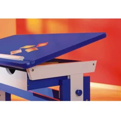 Kinder Wohnen Schülerschreibtisch Bluena in Blau-Weiß