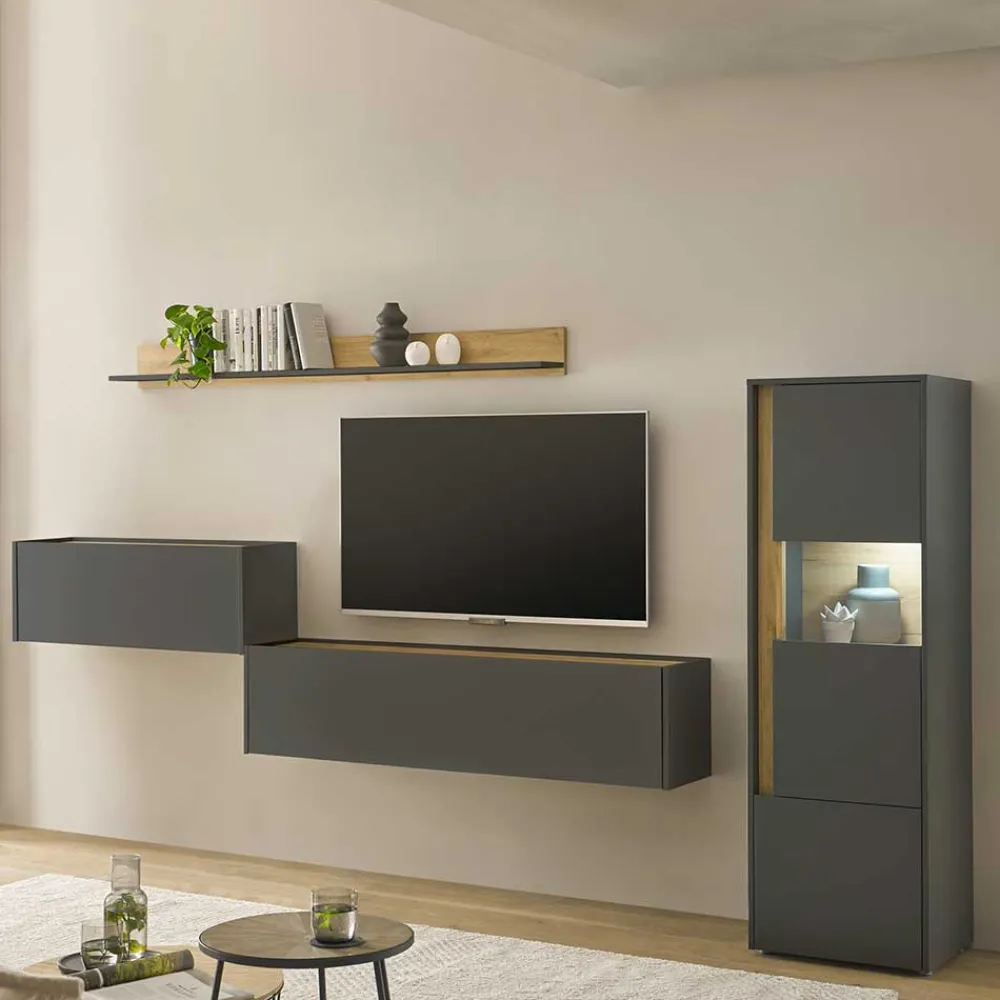 Wohnen Wohnwände|Wohnwand*Schlicht-moderne Wohnwand Möbel - Ahilav (vierteilig)