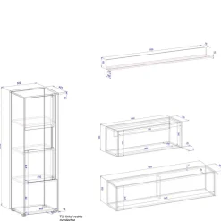 Wohnen Wohnwände|Wohnwand*Schlicht-moderne Wohnwand Möbel - Ahilav (vierteilig)