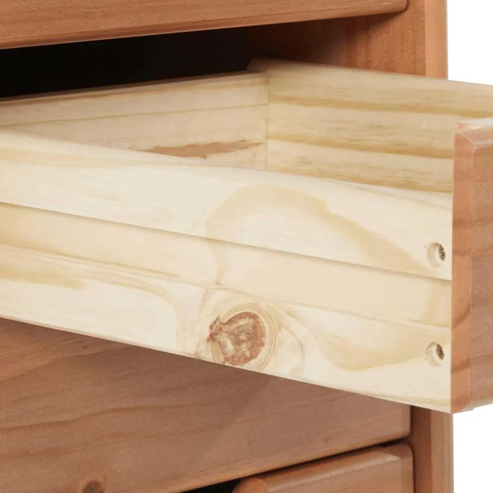 Wohnen Schmale Kiefernholz Kommode mit sechs Schubladen - Calpano