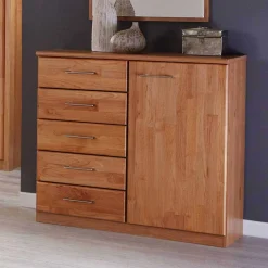 Wohnen Flurkommoden|Küchenschränke*Schmale Kombikommode Apolios in Erle teilmassiv