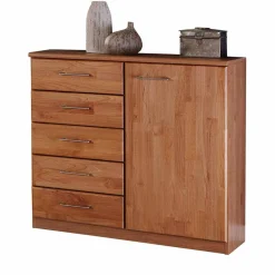 Wohnen Flurkommoden|Küchenschränke*Schmale Kombikommode Apolios in Erle teilmassiv