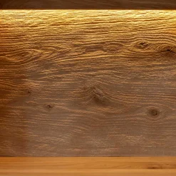 Wohnen Schwarze Möbel|Wohnzimmerschränke*Schmale Massivholz Vitrine mit LED Beleuchtung - Eribella