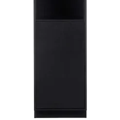 Wohnen Esszimmer-Vitrinen*Schmaler Hochschrank in Schwarz Kiefernholz teilmassiv - Niwidus