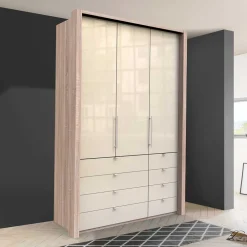 Wohnen Schmaler Kleiderschrank in Cremefarben - Rativian