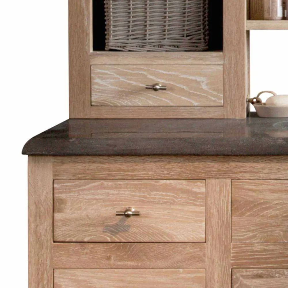 Wohnen Schmales Badezimmermöbel-Set Vish im rustikalen Landhausstil