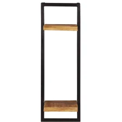 Wohnen Esszimmerregale|Regale*Schmales Industrial Wandregal mit zwei Holzablagen - Evradon