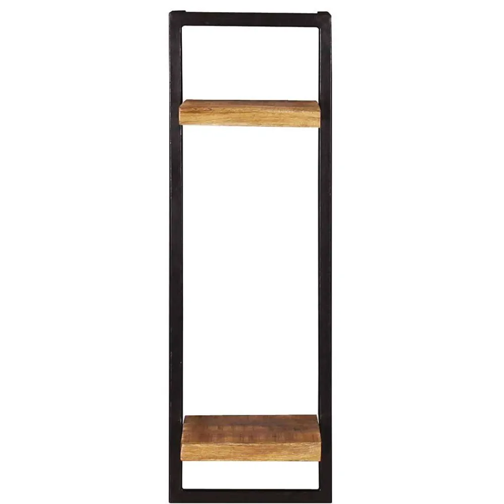 Wohnen Esszimmerregale|Regale*Schmales Industrial Wandregal mit zwei Holzablagen - Evradon